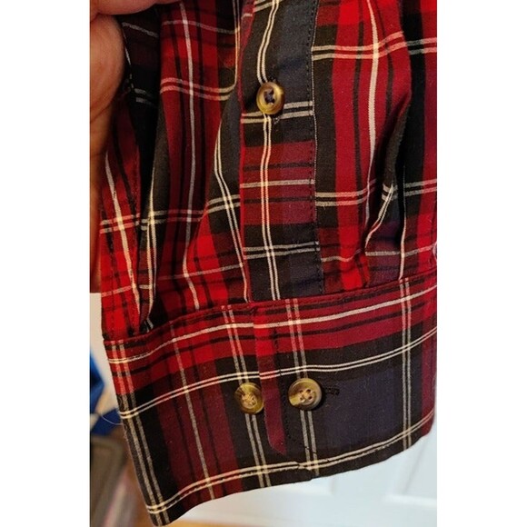 IZOD Men's Red Blue Plaid Long Sleeve Button Down Shirt XL - Picture 3 of 5